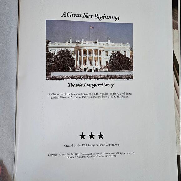 A Great New Beginning The 1981 Inaugural Story Hardcover Presidential - Picture 4 of 8